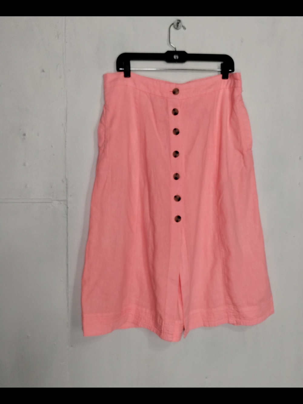 Universal Thread Coral Pink Button-Front A-Line Skirt